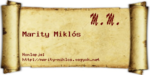 Marity Miklós névjegykártya