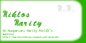 miklos marity business card